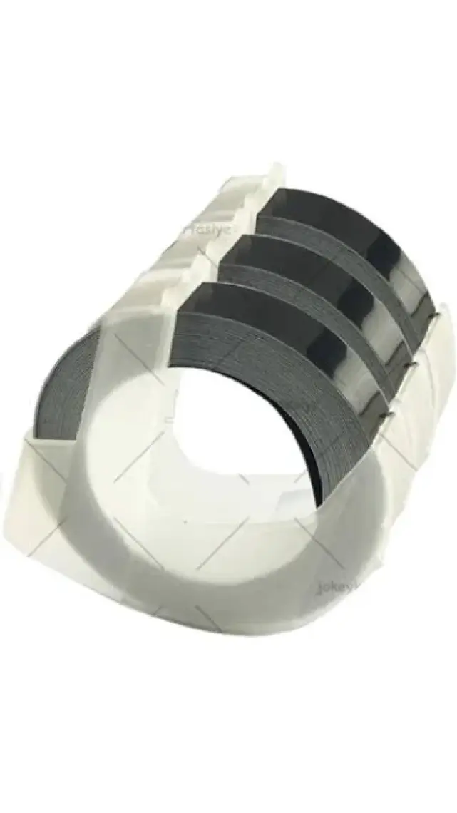 Motex Şerit Etiket E 101 için Plastik Kabartma 9 mm x 3 mt - Siyah - 3 Adet
