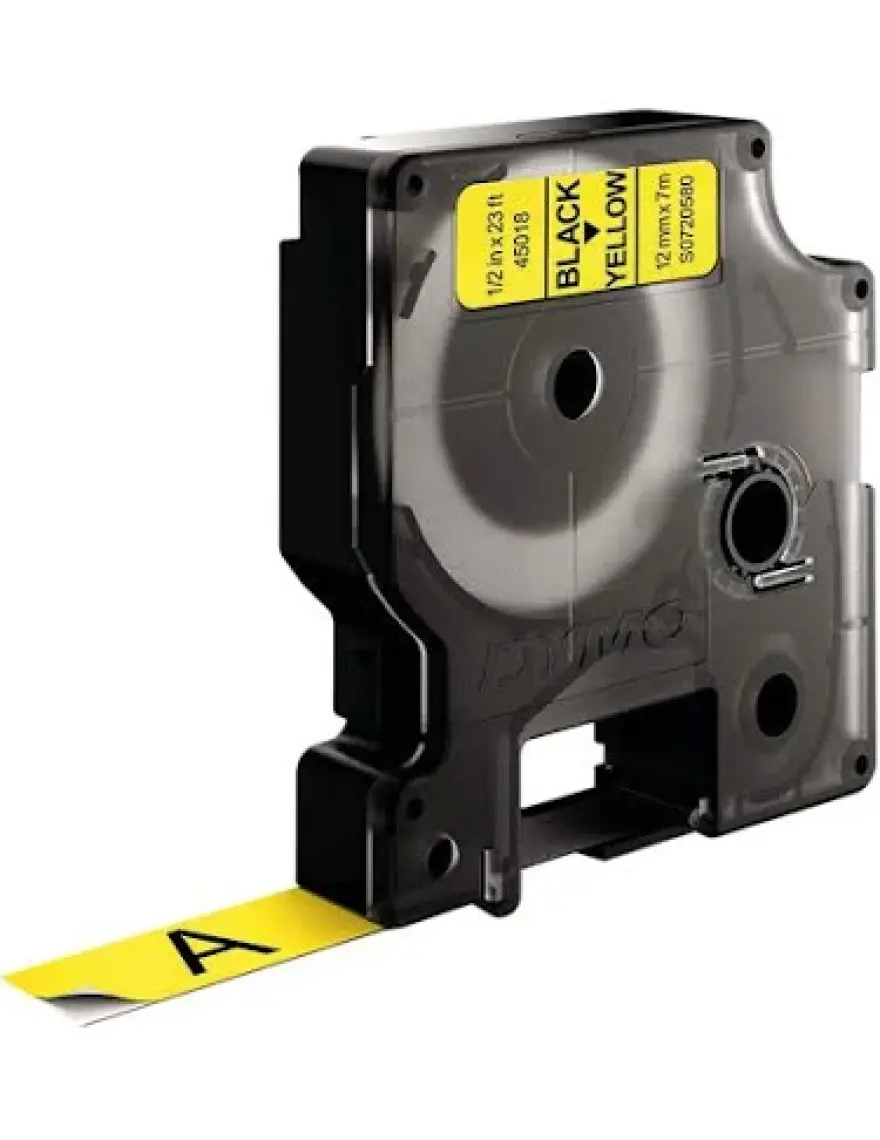 Dymo D1 Yedek Şerit 12mmx7m SarıSiyah 45018