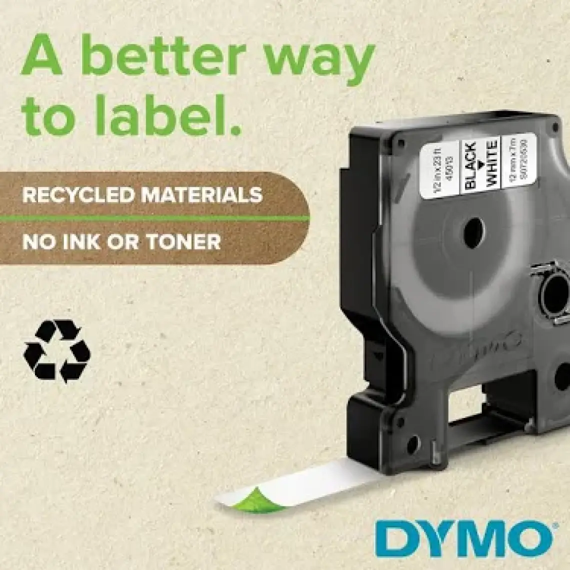 Dymo D1 Yedek Şerit 12mmx7m SarıSiyah 45018