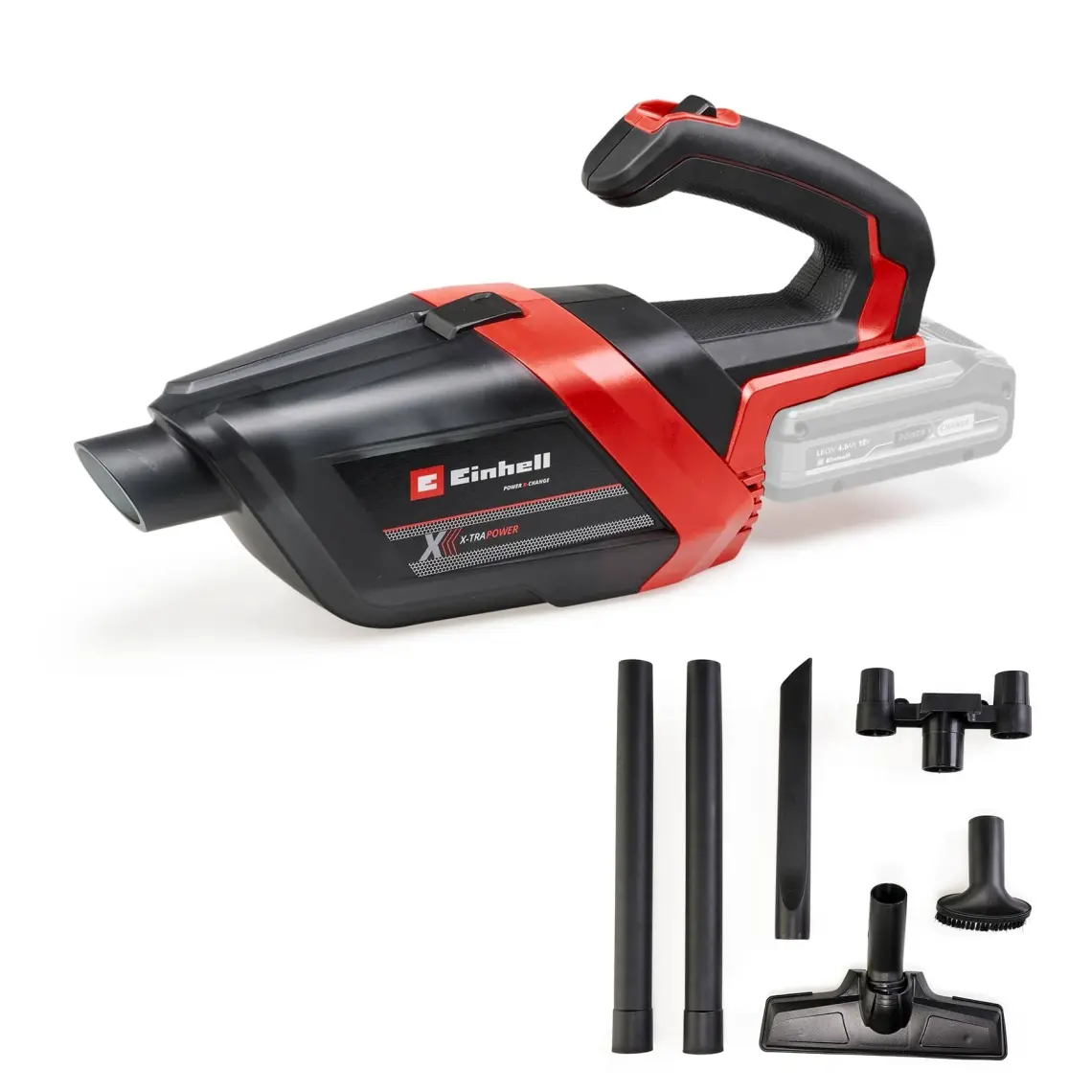Einhell Akülü El Süpürgesi TE-HV 18/06 Li-Solo Power X-Change (18V, 72 mbar emiş gücü, dar alan başlığı, döşeme başlığı, zemin başlığı, 0,6 L toz haznesi dahil, akü dahil değildir) - 2347190