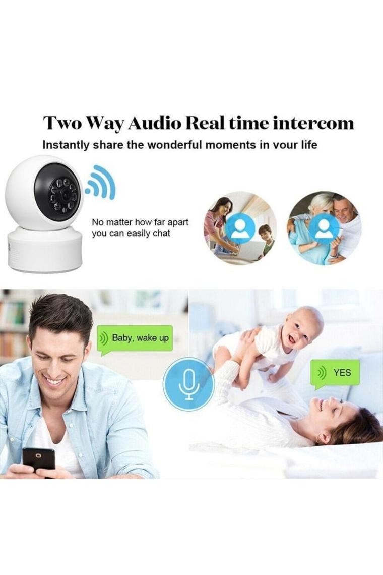 Teknomila 1080P 2.4ghz + 5ghz Wifi Kablosuz 360° Hareket Izleme Sesli Cctv Ağ Ev Güvenlik Ip Kamera Mini Kamera