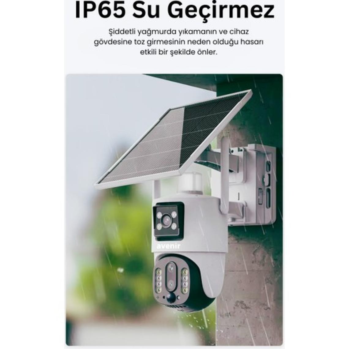 Avenir AV-M13 4g Simkartlı Solar Panelli 3 Lensli 12mp Full Color Gece Görüşü Çift Yönlü Ses Kamera