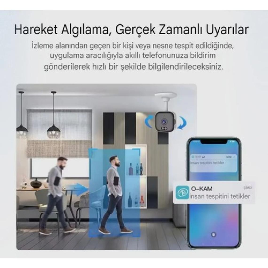 2k Iç Mekan Wifi Kamera Gece Görüş-Ses-Insan Algılama