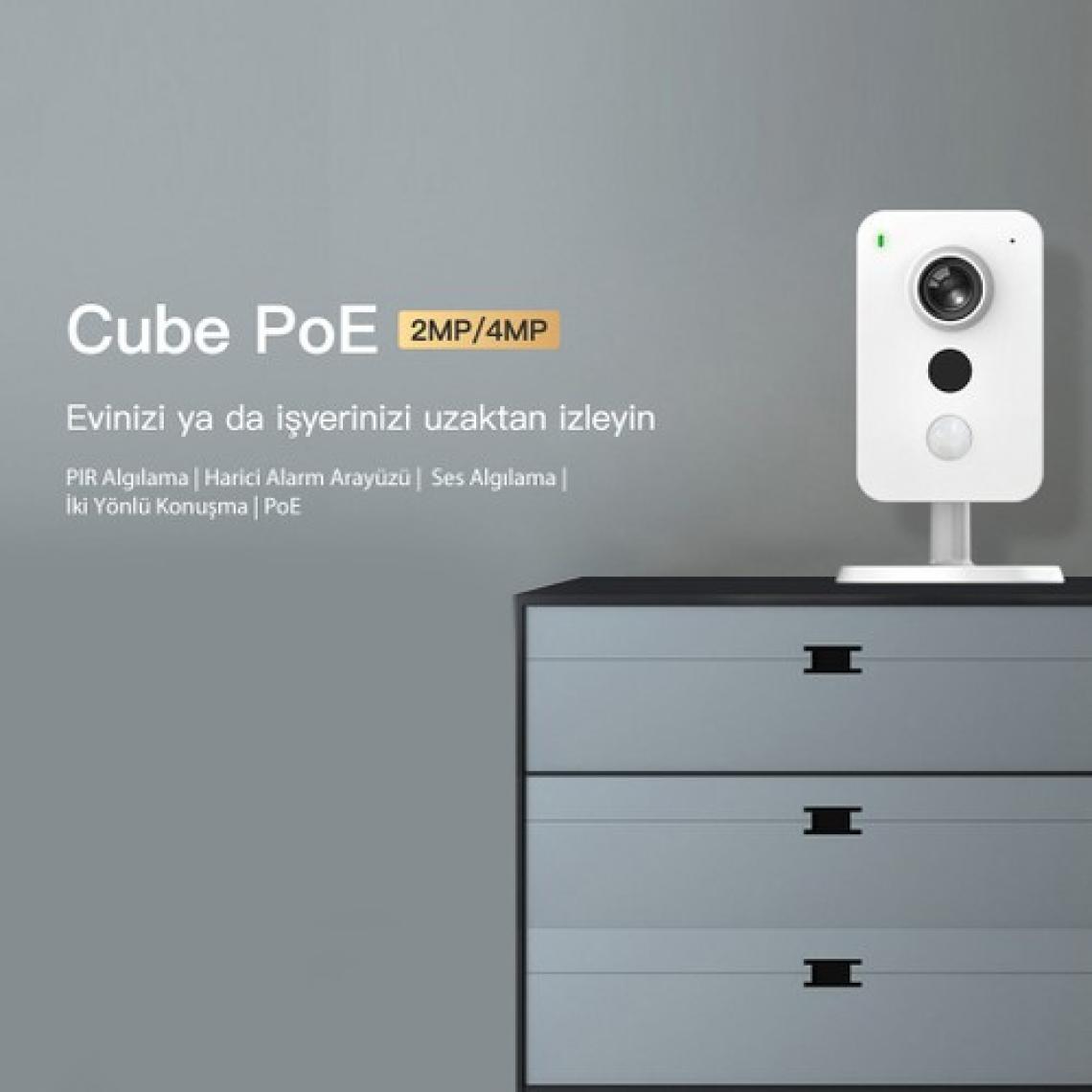IMOU Cube İç Ortam Akıllı PoE Kamera /2 MP-Gece Görüşü-SD Kart Desteği-Hareket ve PIR Algılama-İki Yönlü Konuşma-ONVIF-Bulut Hizmeti (IPC-K22AP)