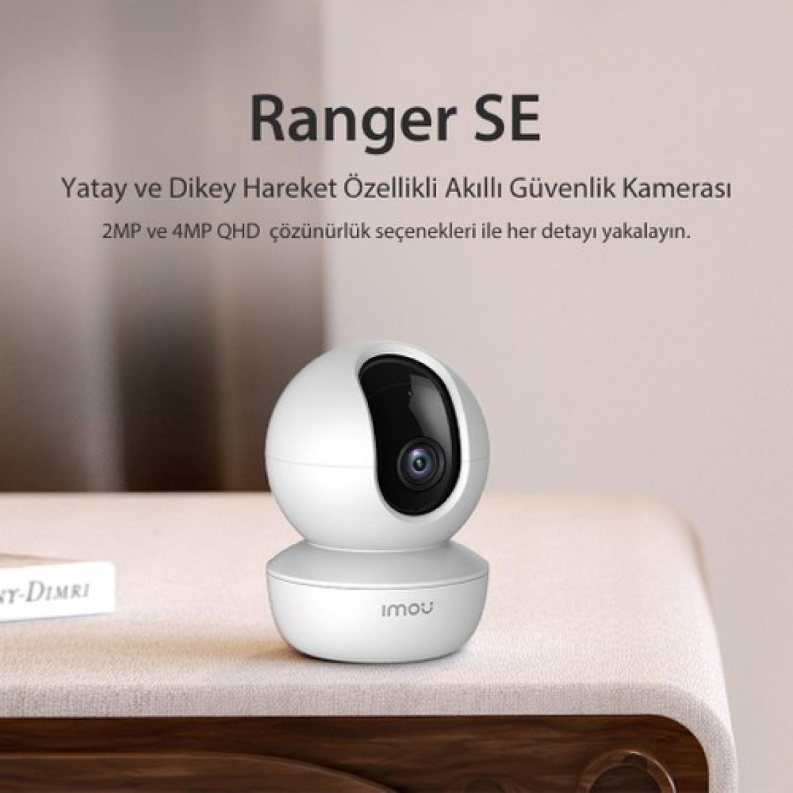 IMOU Ranger SE İç Ortam Akıllı WiFi PT Kamera/2MP-Gece Görüş-360° Hareket-Hareket ve İnsan Algılama-İki Yönlü Ses-256 GB'a kadar SD Kart Desteği-ONVIF-Bulut(IPC-A23P)