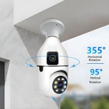Megamus 4mp Ampul Kablosuz Wifi Kamera Çift Lens Işık Ip 2 Yönlü Ses Otomatik Izleme Aı Insansı Algılama