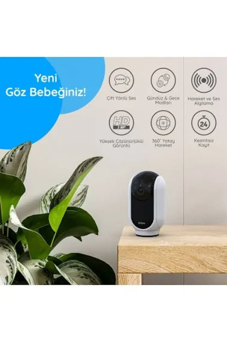 Bilicra Iris 3MP(2304X1296 Px) 360° Akıllı Kamera