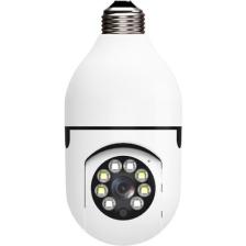 Bintech Gece Görüşlü 360 Derece LED Işık 1080P Wifi Kamera Kablosuz Panoramik Ev Güvenlik Balıkgözü Ampul Lamba IP Kamera
