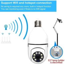 Bintech Gece Görüşlü 360 Derece LED Işık 1080P Wifi Kamera Kablosuz Panoramik Ev Güvenlik Kamersı