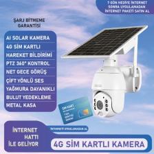 RXR C16 4G Solar Full HD Sim Kartlı interneti içinde Sesli Alarmlı Metal Kasa Suya Dayanıklı