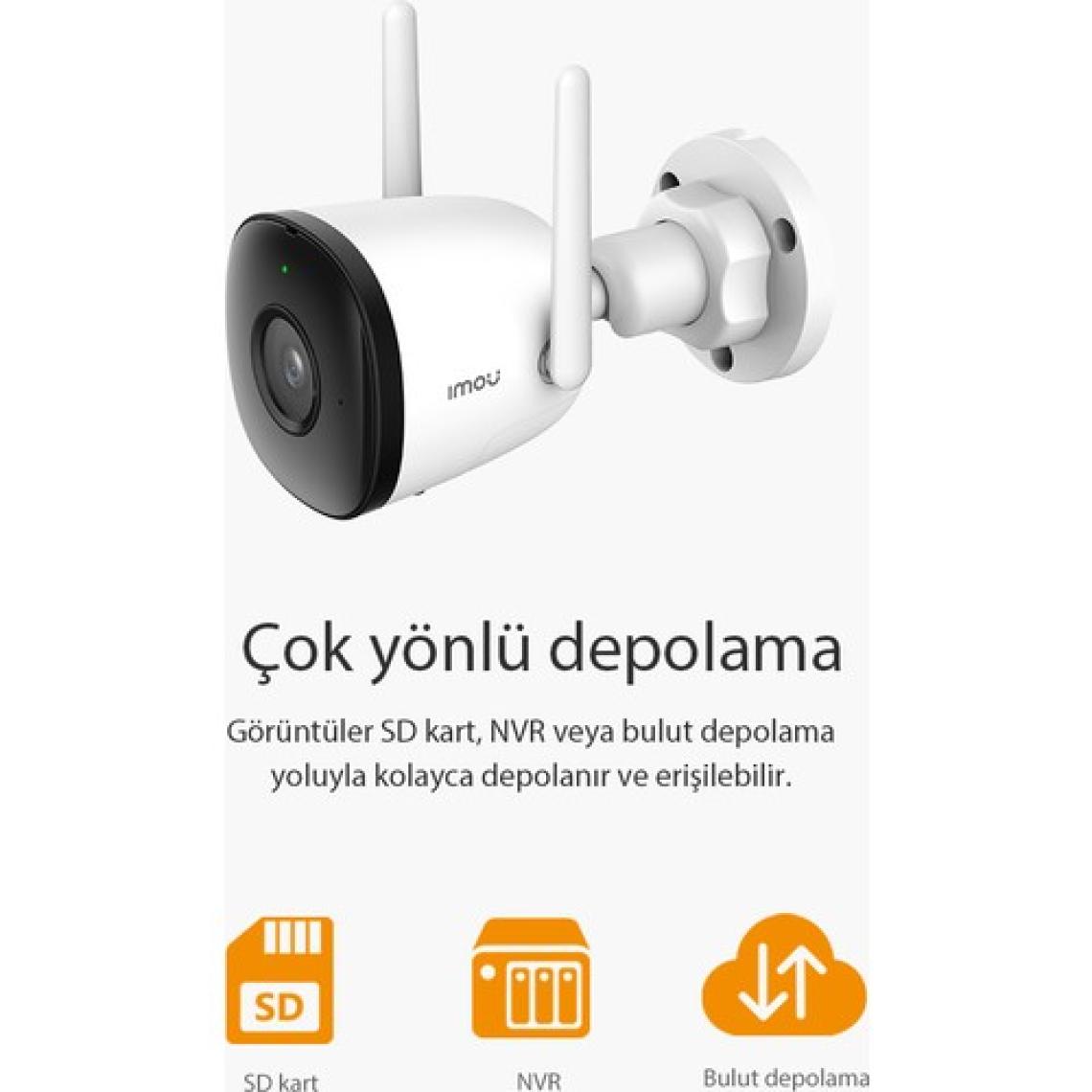 IMOU Bullet 2C Dış Ortam Akıllı WiFi Kamera/4 MP- Gece Görüşü-Hareket ve İnsan Algılama - IP67- SD Kart Desteği - ONVIF - Bulut Hizmeti (IPC-F42P)