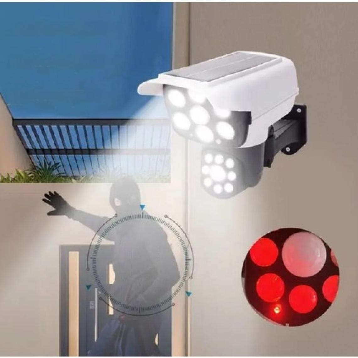 Gaman 77 LED Hareket Sensörlü Kumandalı Güneş Enerjili LED Solar Bahçe Lambası Armatürü Sahte Kamera