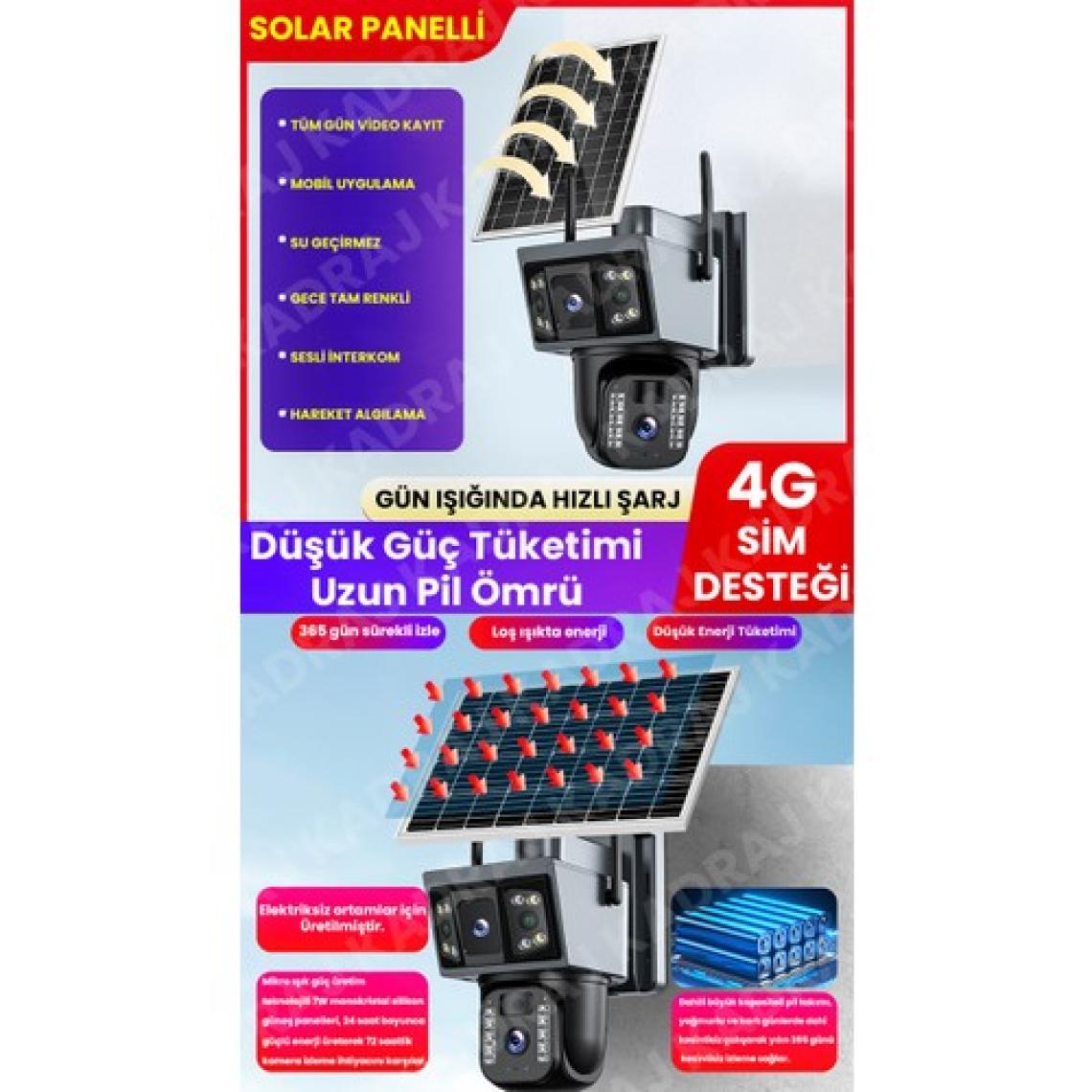 O-kam Sım Kartlı | Güneş Enerjili | 6mp | Hareket Algılama | Mobil Bildirim | Sesli Alarm | Gece Renkli | Insan Algılama | Solar Panelli  Güvenlik Kamerası