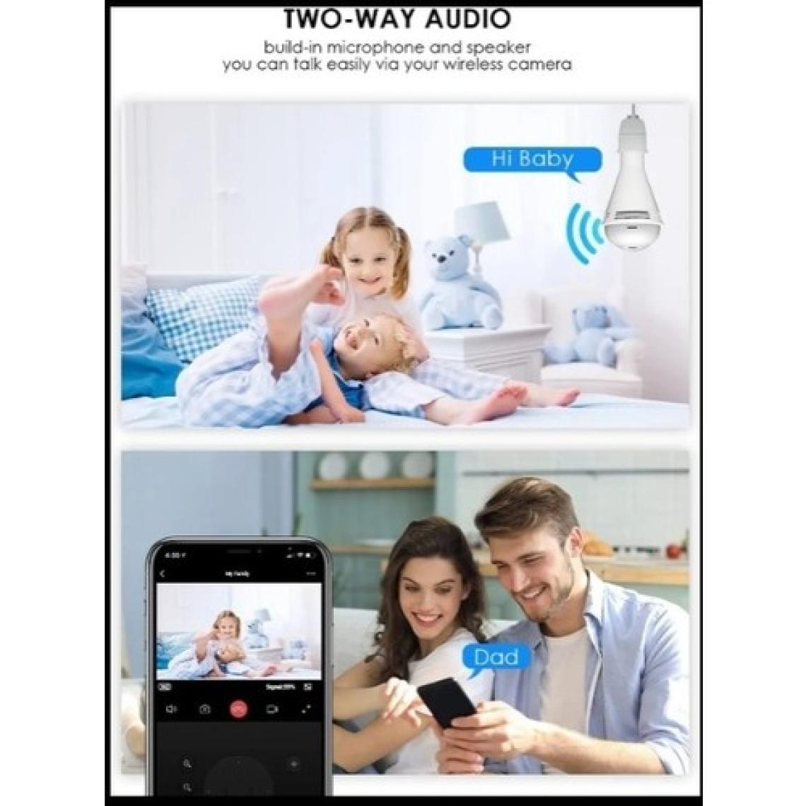 Yoosee Ys-07 Pro Balık Gözü 360 Wi-Fi Ampül Panaromik Bluetooth Hoparlör Kamera