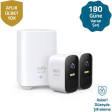Eufy Security Eufycam 2C Kablosuz Akıllı Güvenlik ve 1080p Kamera Sistemi 2 Kamera 1 Ana Ünite Kiti - Apple HomeKit Uyumlu T8831