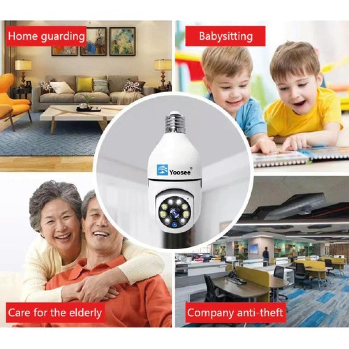 Yoosee Wifi Ampul Gözetim Kamera Gece Görüş  Video Güvenlik Monitörlü Kamera