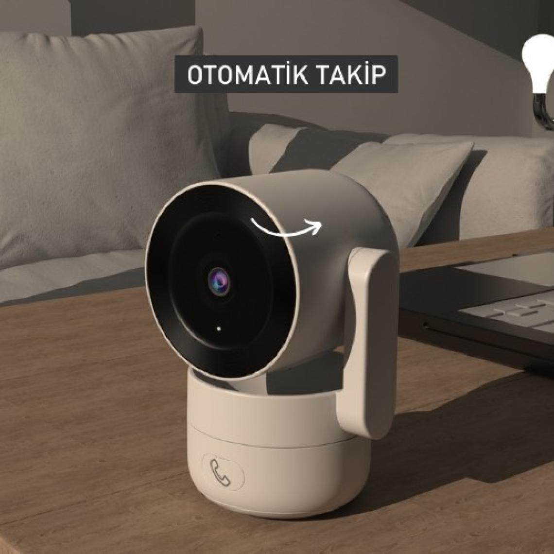 Onvec X110 Ai 2k Çözünürlük Gece Görüşlü 360° Akıllı Kamera Beyaz