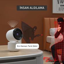 Onvec X110 Ai 2k Çözünürlük Gece Görüşlü 360° Akıllı Kamera Beyaz