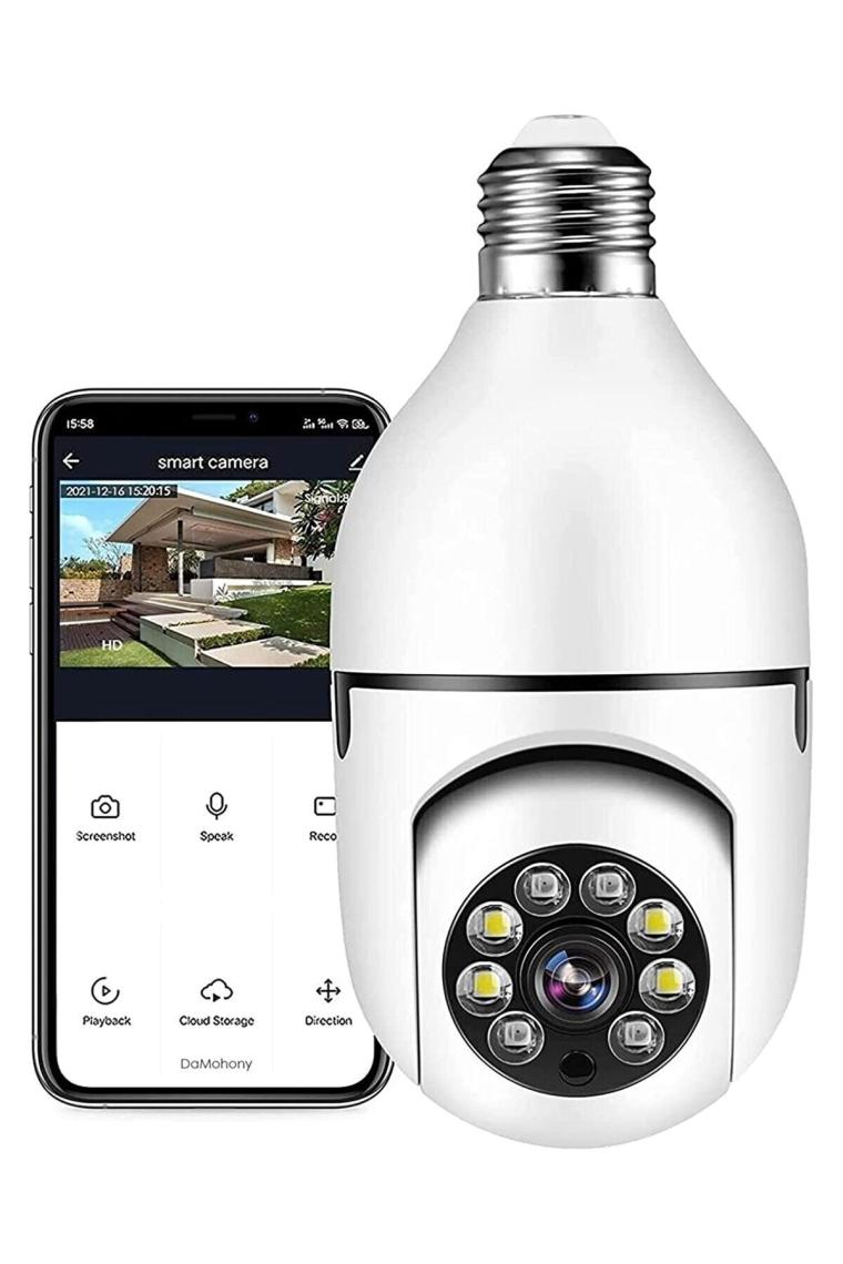 Teknomila Wifi 360 Panoramik Ampul Kamera Gece Görüş Ses Akıllı Hareket Algılayıcı