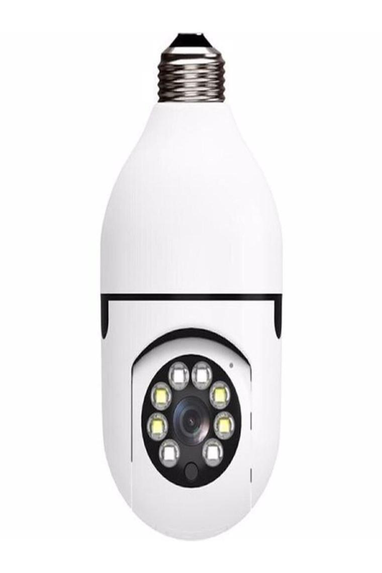 Ultratekno Gece Görüşlü 360 Derece LED Işık 1080P Wifi Kamera Kablosuz Panoramik Balıkgözü Ampul Kamera