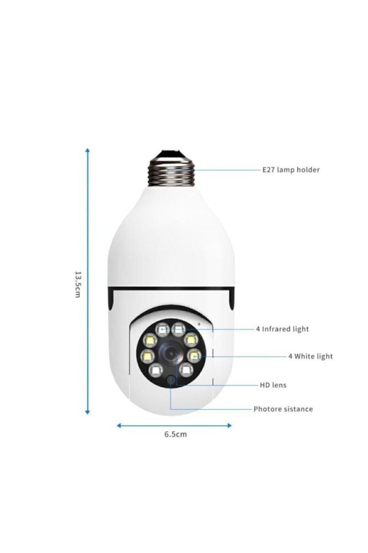 Ultratekno Gece Görüşlü 360 Derece LED Işık 1080P Wifi Kamera Kablosuz Panoramik Balıkgözü Ampul Kamera