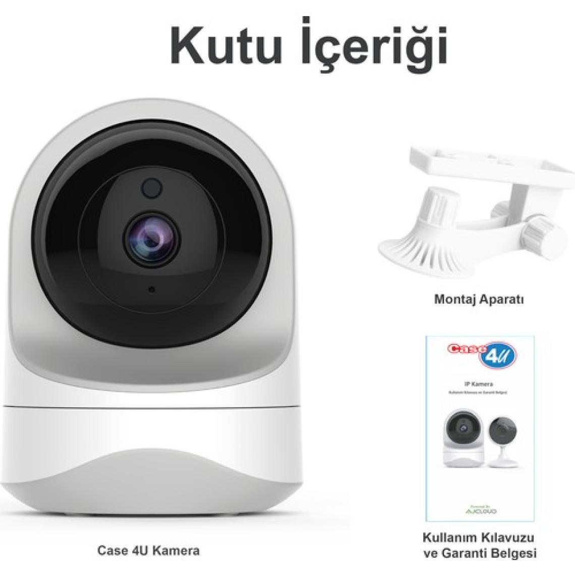 C4U Akıllı Güvenlik Kamerası 360 Derece Dönebilen Kızılötesi Gece Görüşlü IP Kamera HD 1080p - 637JBU