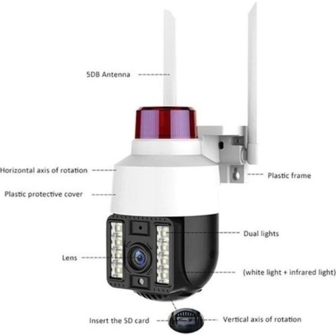 Sarftech Speed Dome Ptz 4K 2 mp Wifi Kablosuz Dış Mekan Çakarlı Güvenlik Kamerası Hareket Sensörlü Ip Kamera