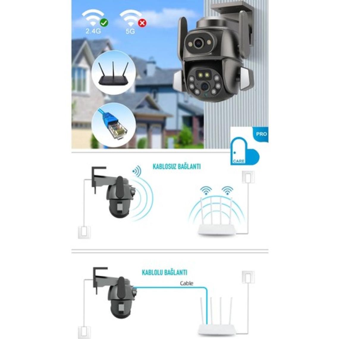 Heiman Hm-46 Çift Kameralı 2X2MP Ptz Wifi Gece Görüşlü Kamera