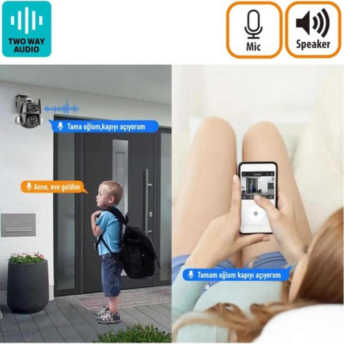 Heiman Hm-46 Çift Kameralı 2X2MP Ptz Wifi Gece Görüşlü Kamera