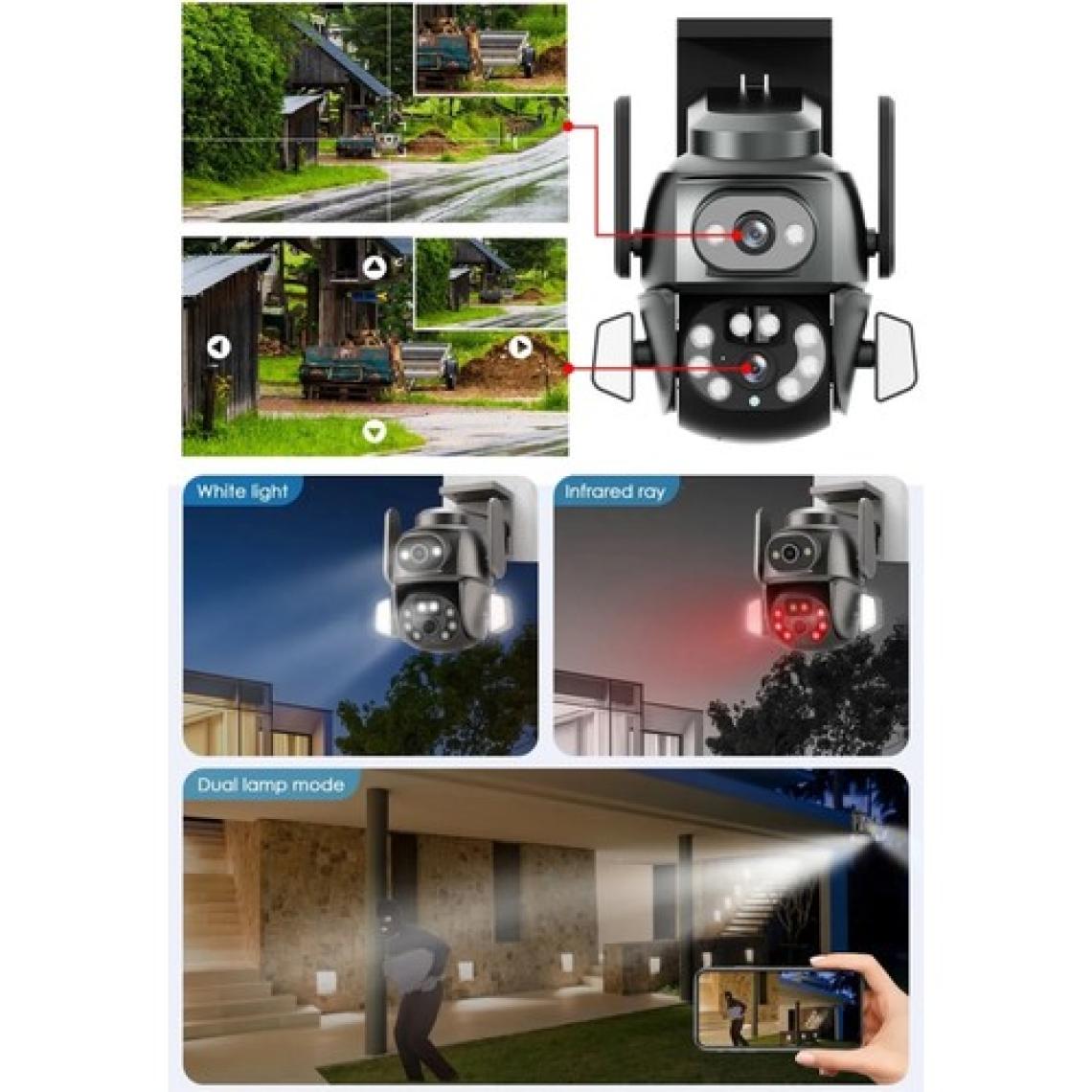 Heiman Hm-46 Çift Kameralı 2X2MP Ptz Wifi Gece Görüşlü Kamera