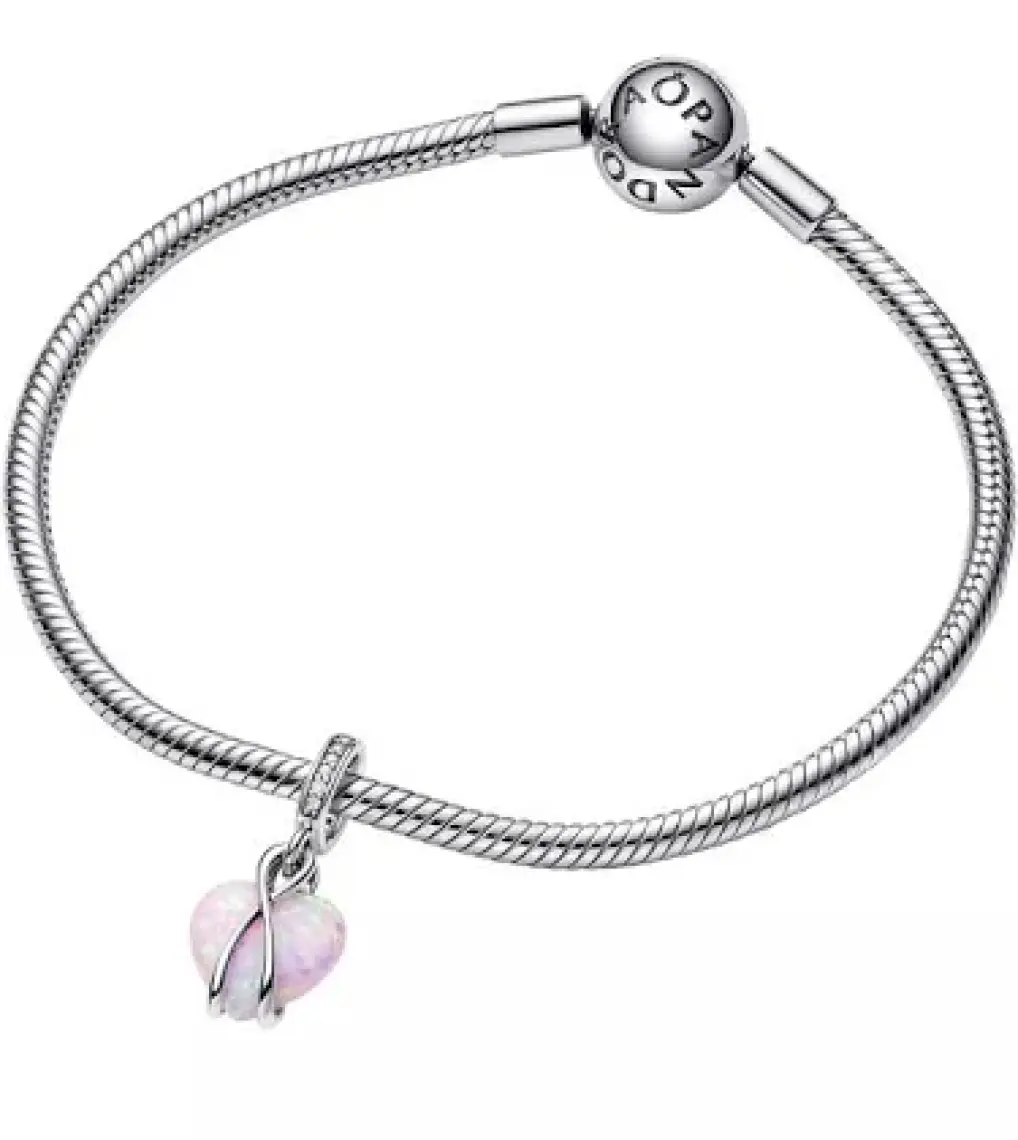 Pandora Anne Işıltılı Kalp Sallantılı Charm 925 Ayar Gümüş