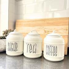 3&apos; Lü Tea Sugar Coffee Saklma Kabı Kavanozu Seti
