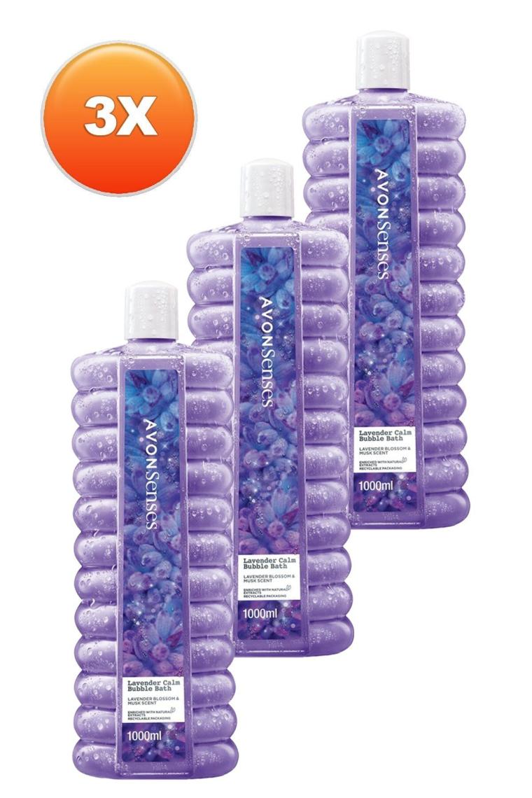 Senses Lavender Calm Lavanta Kokulu Banyo Köpüğü 1 Lt. Üçlü Set
