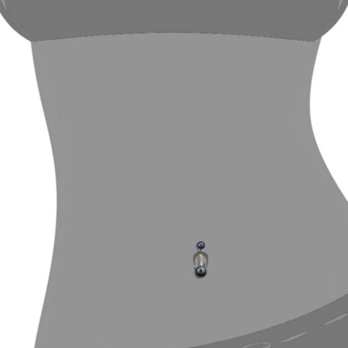 Heppii Çelik Top Inci Göbek Piercingi Silver Rekli