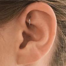Heppii 6 mm Silver Cerrahi Çelik Düz Halka Tragus Piercing Helix Kıkırdak Rook Daith