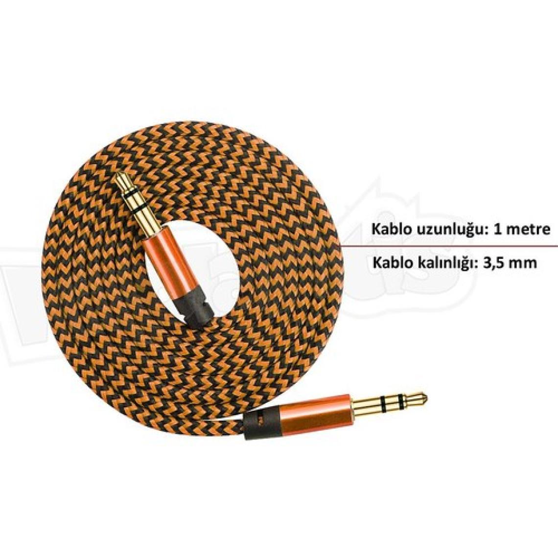 Diwu AUX Stereo 3.5mm Data Ses Örgü Kablo Bakır