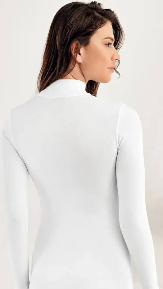 Şahinler Uzun Kollu Balıkçı Yaka Body Beyaz MB1036-BY