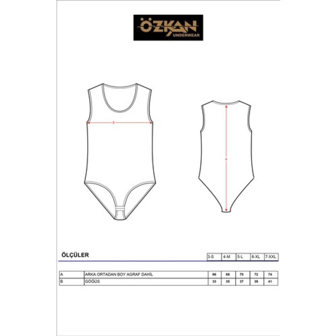 Özkan Underwear 0602 Kadın Pamuklu Kalın Askılı Kancalı Çıtçıtlı Örme Body