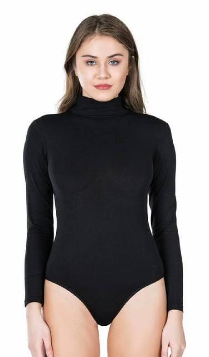 Derya Kurşun Uzun Kol Boğazlı Çıtçıtlı Kadın Body 322