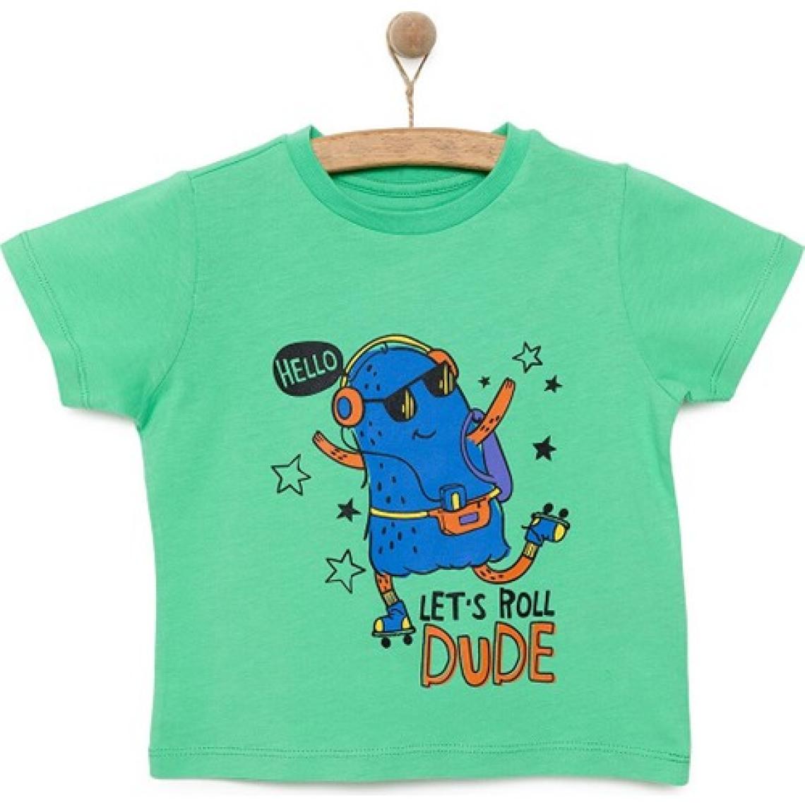 HelloBaby Basic Erkek Müzik Baskılı T-Shirt Erkek Bebek