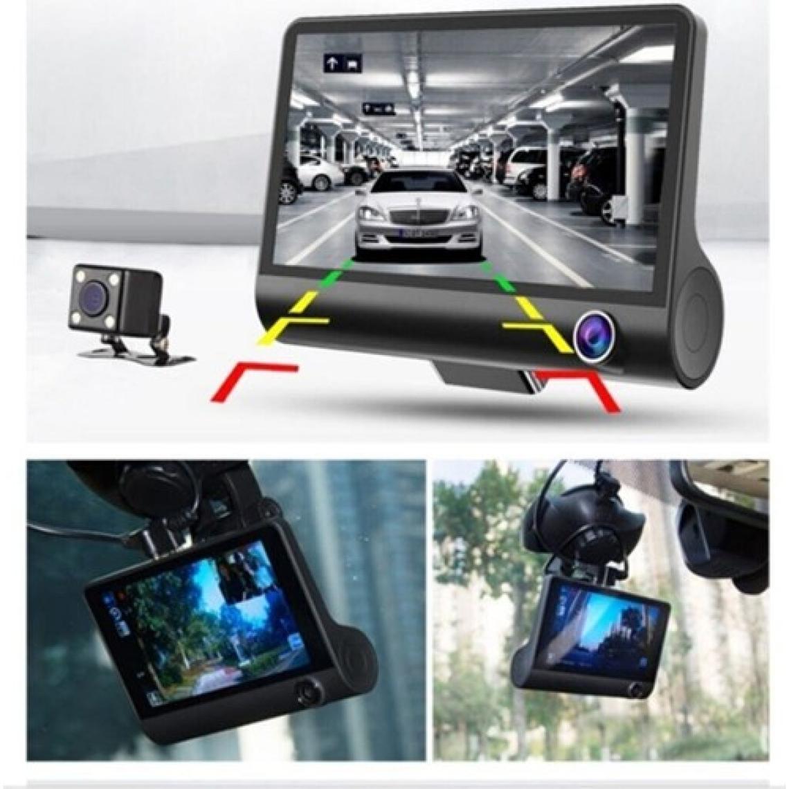 Wevolt MB-400 3 Kameralı 4 Inç 1080P Yol Kayıt Kamerası Geri Vites Araç Içi Kamera Gece Görüşlü. Araç Kamerası.