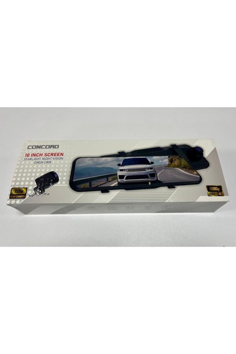 Concord Dikiz Aynası Araç Kamerası 10" Ekran (Tam Ekran) Full Hd 1080P Ekranlı + Geri Görüş Kamerası Türkçe