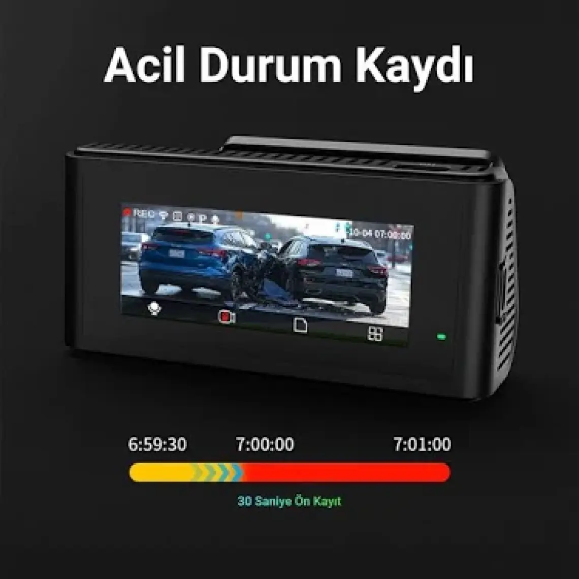 Kawa D11 2 Kameralı Ön / Arka 4K+1080P Sony Starvıs Sensörlü Yapay Zeka Destekli Wi-Fi Gps'li Araç Kamerası