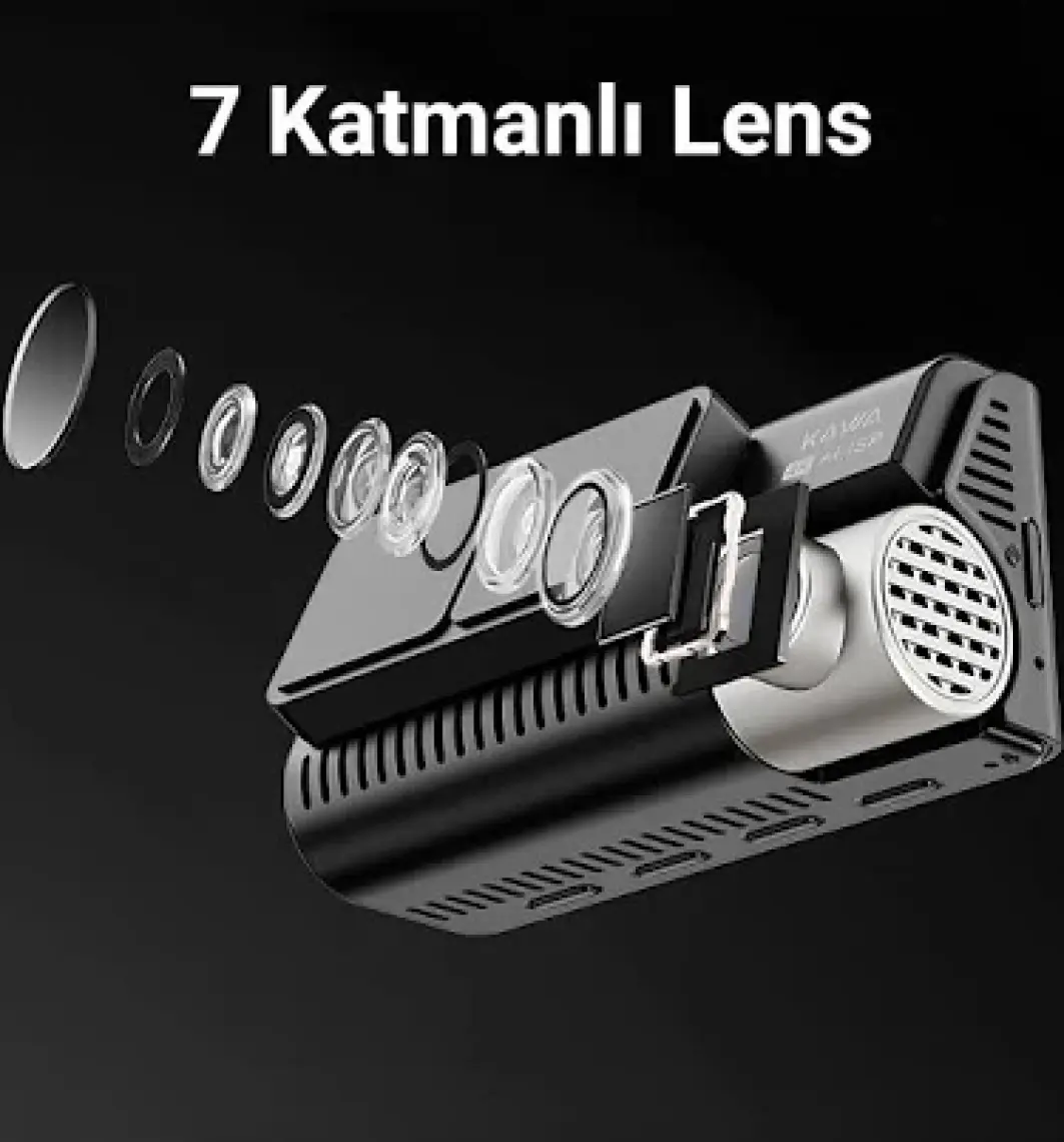 Kawa D11 2 Kameralı Ön / Arka 4K+1080P Sony Starvıs Sensörlü Yapay Zeka Destekli Wi-Fi Gps'li Araç Kamerası