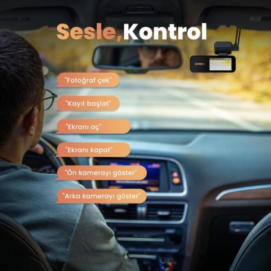 Botslab 360+ G980H Pro ADAS Ön Gerçek 4K UHD Arka 2K QHD 170° Geniş Açı Lens Gece Görüşü Gps+WiFi Araç İçi Kamera (64GB HAFIZA KARTI HEDİYELİ)