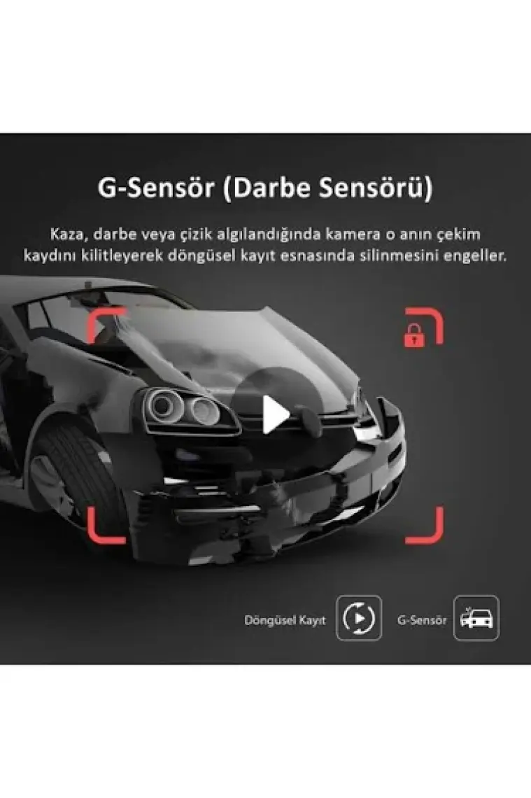 Vrpro 4.3 Inç IPS Dokunmatik Ekran  Full Hd Dikiz Ayna Araç Kamerası