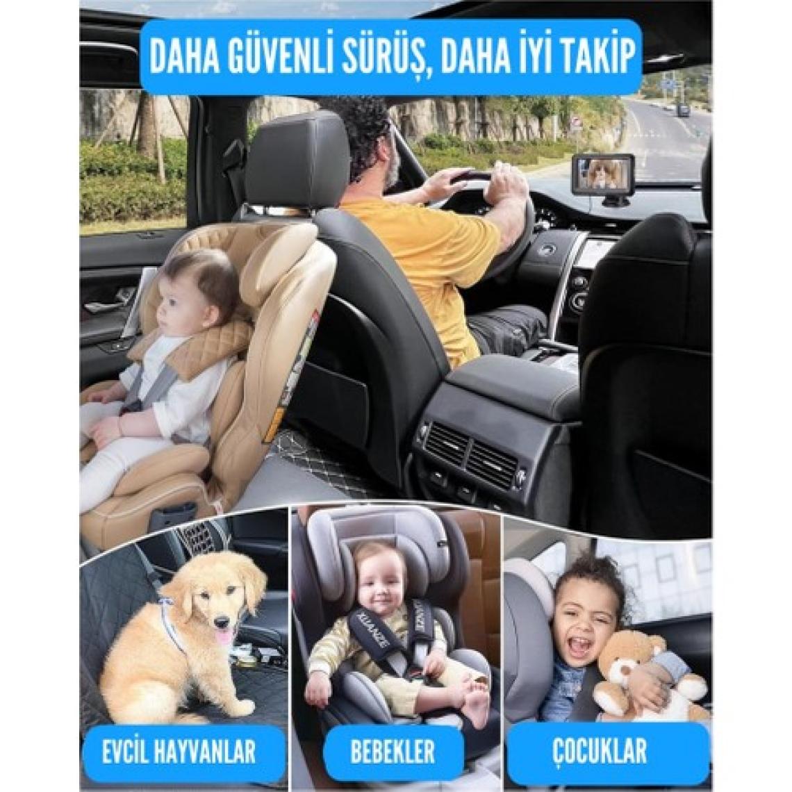 Glanz Araç Içi Çocuk Bebek Kamerası Full Hd 1080P Gece Görüşü Özellikli Kamera Çocuk Bebek Aynası
