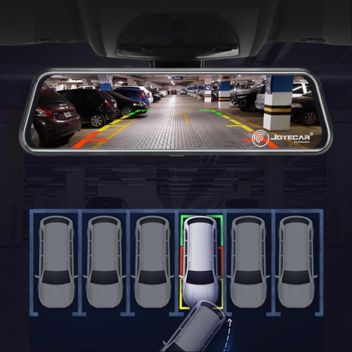 Joyecar 10 Inç Dikiz Aynası, Araç Içi Kamera IPS Dokunmatik Ekran Dual Lens Full Hd