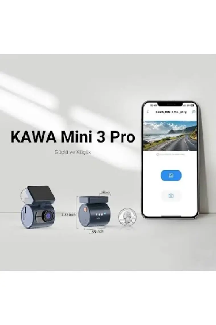 Kawa Mini 3 Pro 2k 1296P Wdr 135° Geniş Açı Lens Araç Kamerası
