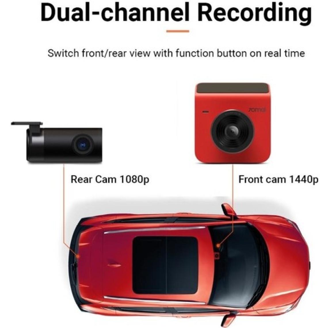 70MAI A400 Dashcam 1440P Quad Hd 2k 145° Açılı Gece Görüşlü Araç Kamerası Kırmızı